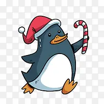 可爱圣诞企鹅矢量图