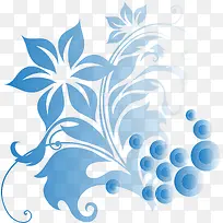 蓝色花纹矢量图