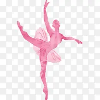 粉色芭蕾舞剪影矢量素材