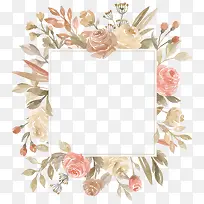 水墨花卉和方形白板