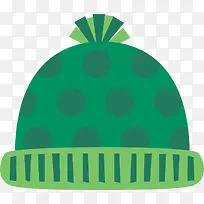 冬季卡通绿色帽子