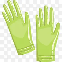 一双手矢量绿色手套