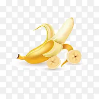 手绘矢量香蕉和香蕉皮