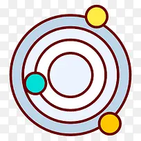 彩色手绘 圆环星球元素