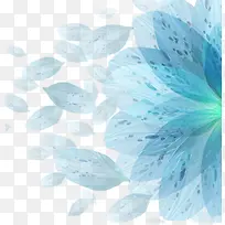 蓝色手绘鲜花花朵
