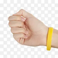 黄色装饰用品握拳头的手环橡胶制