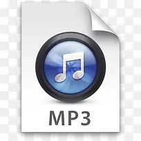 MP三蓝色iTunes的文件类型的图标