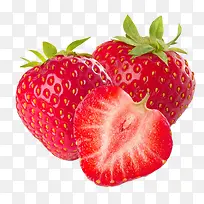 红色清新草莓装饰图案
