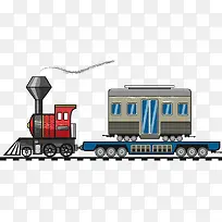 卡通插图老式火车