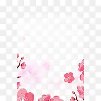 粉红色手绘桃花边框纹理