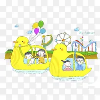 黄色鸭子船