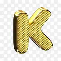 金色金属质感立体艺术字母K
