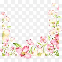 彩绘小清新花环边框矢量素材