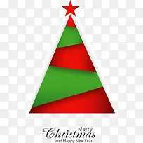 红绿色几何拼图圣诞树