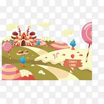 彩色卡通糖果城堡