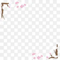 梅花树边框矢量图
