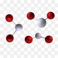 红色水分子分子形状素材