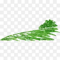 扁平风格合成绿色的森林树木
