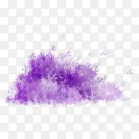 紫色手绘草丛