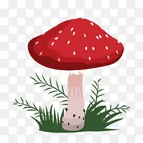 卡通红色蘑菇素材