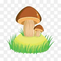 棕色卡通蘑菇素材