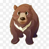 卡通手绘凶猛草原棕熊