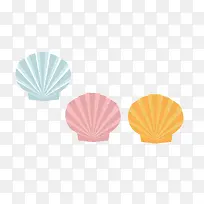 三个不同颜色的贝壳
