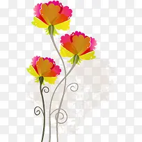 扁平化花卉装饰矢量图