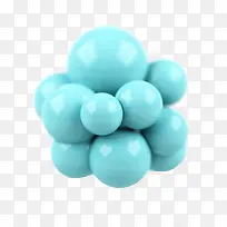 蓝色圆形分子形状素材