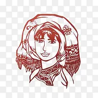 傣族姑娘剪纸