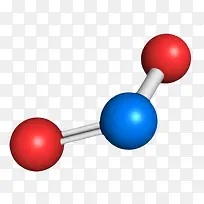 红色二氧化氮分子形状素材