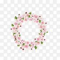 粉色桃花花环装饰