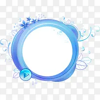 蓝色手绘边框