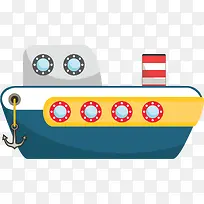 卡通潜水艇装饰插画设计
