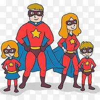 卡通超级英雄一家人