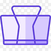 紫色手绘圆角夹子元素
