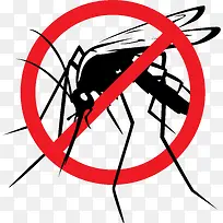 卡通简约圆形禁止蚊子传染疾病宣