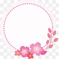 粉色母亲节花朵圆形标签