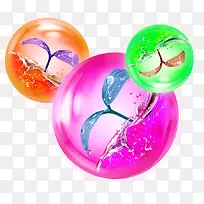 彩色美丽水晶球