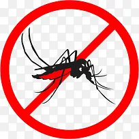 卡通红色禁止蚊子传染宣传图标免