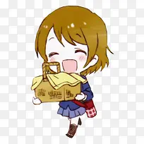 拿篮子的小女孩
