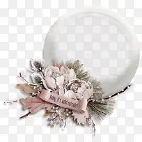 粉色清新花朵水晶球装饰图案