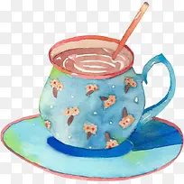 花纹图案奶茶咖啡