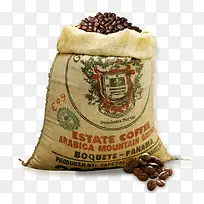 大袋咖啡豆免抠素材