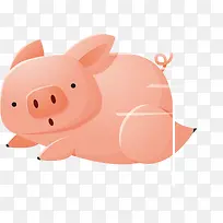 卡通奔跑的猪猪PNG