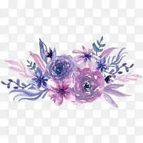 水彩紫色花卉