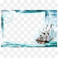 帆船相框图片
