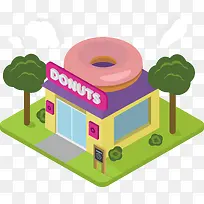 粉色甜甜圈店铺