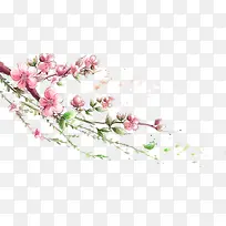 手绘桃花素材