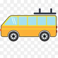 黄色扁平化公交车元素